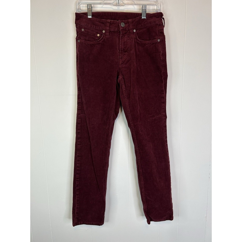 Vineyard Vines Pants Mens 28X30 Dark Burgundy Corduroy 5 Pocket Straight Leg 162